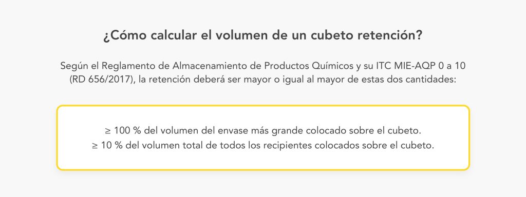 Calcular volumen cubeto retención: fórmula Calcular volumen cubeto retención: fórmula