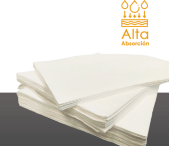 Hojas absorbentes para hidrocarburos 40 x 50 cm · Alta absorción Hojas absorbentes para hidrocarburos 40 x 50 cm · Alta absorción