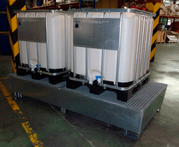 Cubeto de Acero Galvanizado · 2 GRG´s · Con Rejilla Cubeto de Acero Galvanizado · 2 GRG´s · Con Rejilla