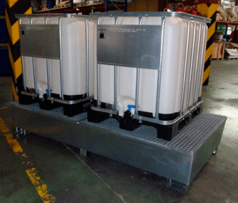 Cubeto de Acero Galvanizado · 2 GRG´s · Con Rejilla Cubeto de Acero Galvanizado · 2 GRG´s · Con Rejilla
