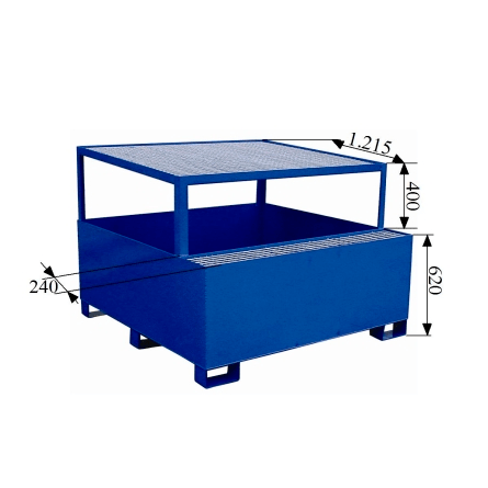 Cubeto de Acero Pintado · 1 GRG · Soporte Bidones Cubeto de Acero Pintado · 1 GRG · Soporte Bidones