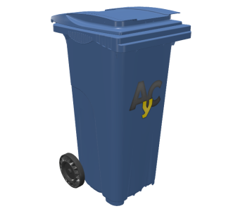 Cubo de basura · Azul · Reciclaje · 120 litros Cubo de basura · Azul · Reciclaje · 120 litros