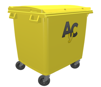 Contenedor de basura amarillo 1000 litros Contenedor de basura amarillo 1000 litros