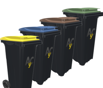 Cubo de basura · Cuerpo Gris · 4 Colores · Reciclaje · 120 litros Cubo de basura · Cuerpo Gris · 4 Colores · Reciclaje · 120 litros